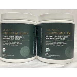 2 Pack Global Healing Organic Mushrooms Blend Supplement 9.5 Oz Sugar Free Vegan